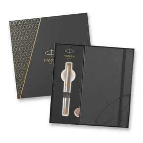 PARKER Sonnet Stainless Steel GT Kugelschreiber- und Notizbuchset